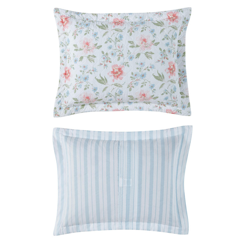 Emilie Pink Floral Cotton Twin Quilt Set