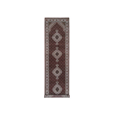4'1" x 16'0" New Hand Knotted Red Wool Runner Oriental Rug - MOA10263290
