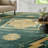 Green Hand Knotted Wool Area Rug-1116900245