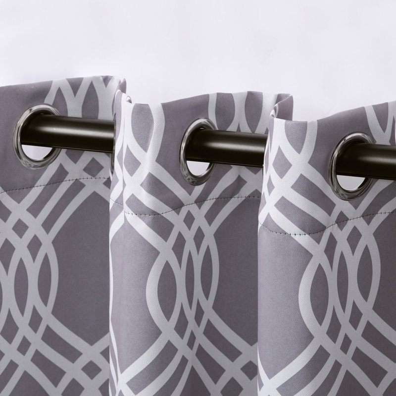Paire de rideaux obscurcissant 100% polyester Écosse, Argent, L 42 po x L 96 po