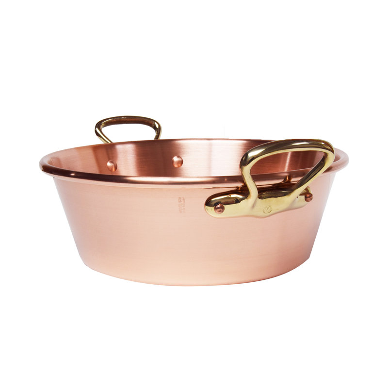 Mauviel M'passion Copper Jam Pan With Brass Handles, 6.6-Qt, 15.75"