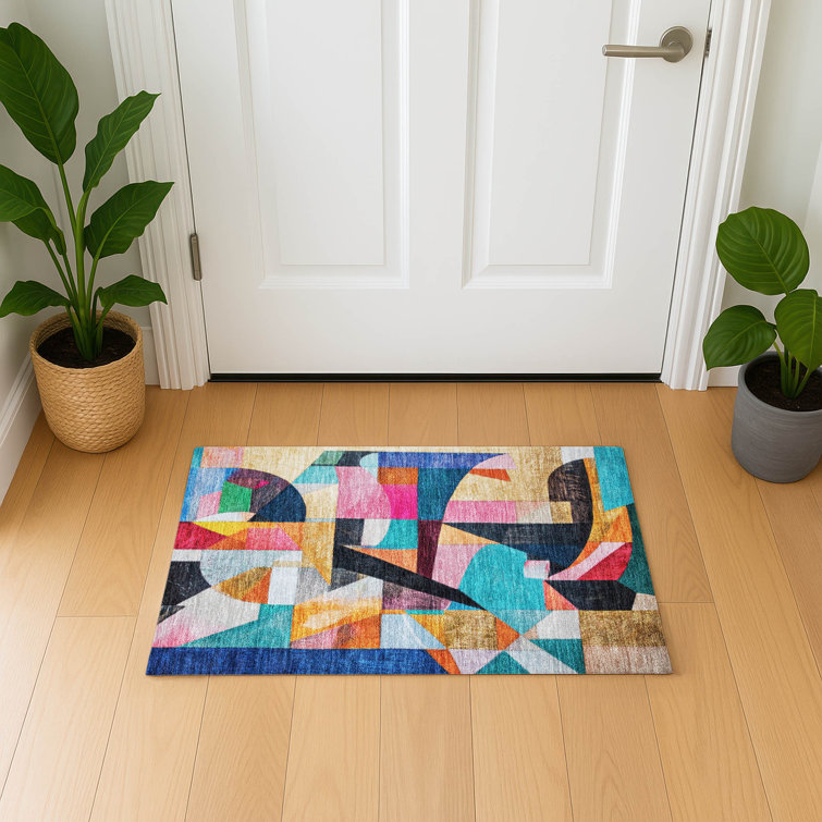 Premium Machine Washable Lubbers AMF1757 Abstract Rug