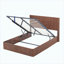 Cadre de lit à grand lit avec rangement hydraulique, conception courbée en bois, aucun sommier nécessaire, noyer