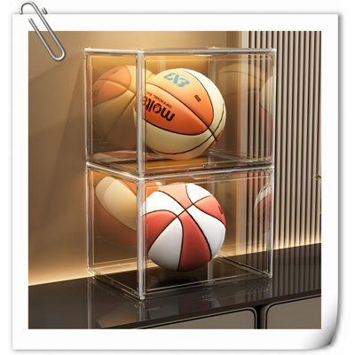 Très grands bacs de rangement en plastique empilables XL avec couvercle magnétique, grande vitrine anti-poussière pour casque, figurines de collection, chaussures, livres, présentoirs à cosmétiques (sac transparent XL-3)