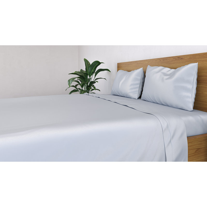 Panda 100% Bamboo Flat Sheet - Hypoallergenic and Breathable, Double (4'6), Urban Grey