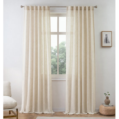 Janie Rod Pocket Semi-Sheer Curtain Panel Pair