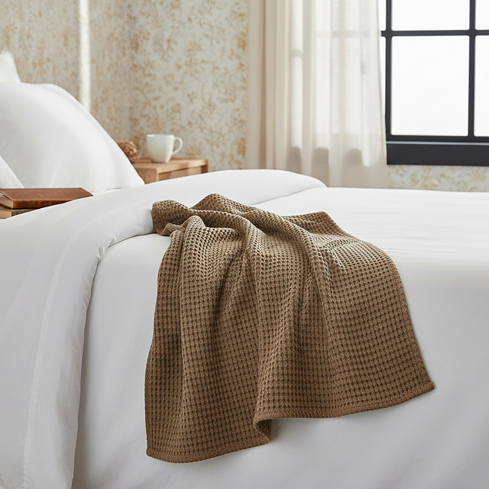 100% Cotton Throw, Mocha