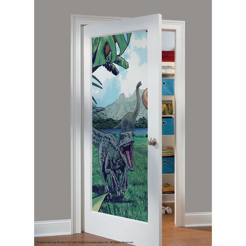 Panneau mural pelez et collez L 84 pi x l 126 po Jurassic Park