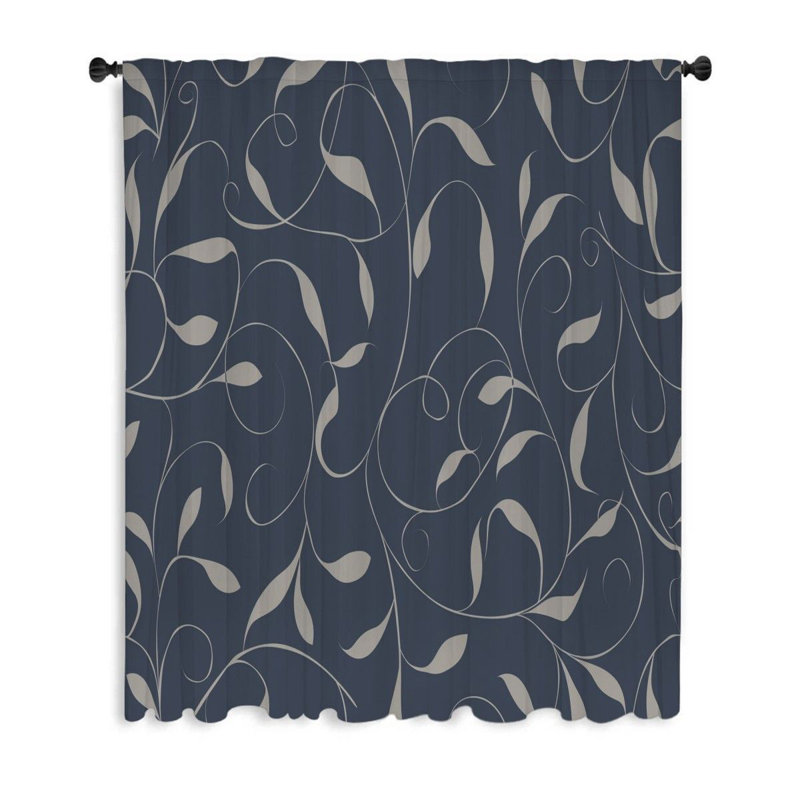 Floral Pattern Art Blackout Filters Out A Lot Of Light Curtain Single Panel, 53" W x 99" L