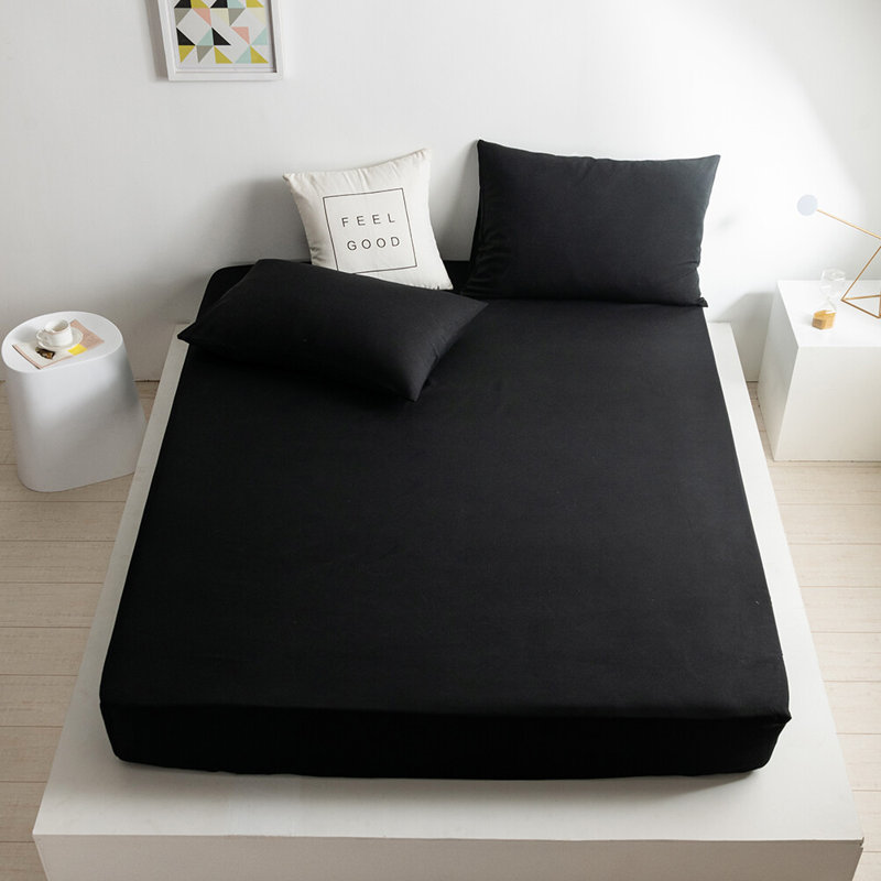 Extra Deep 25cm Bed Sheets Fitted Sheet 100% Poly Cotton, Single (3'), Black