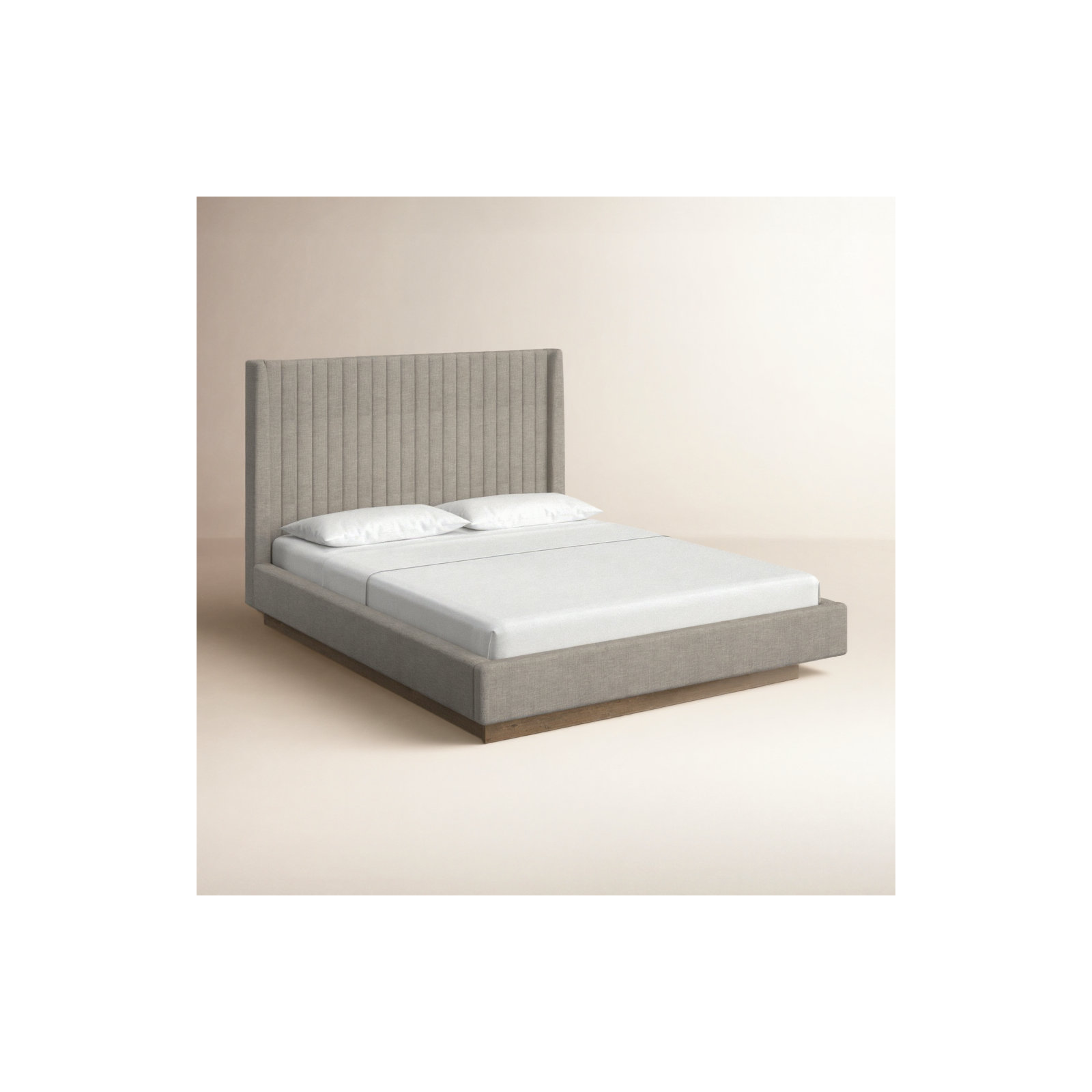Lydia Upholstered Wingback Bed, Queen, Savile Flannel