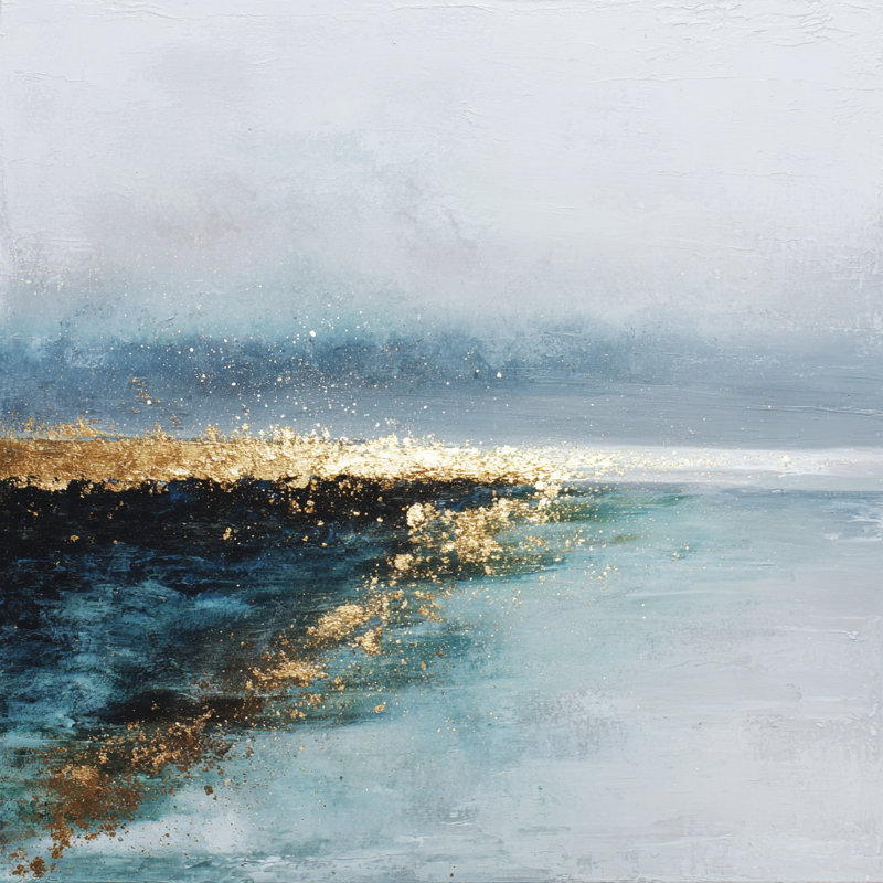 Art mural sur toile Shimmering Coastal Glow, H 20 po x l 20 po