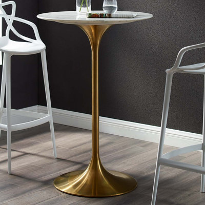 Modway Lippa Oval Artificial Marble Dining Table