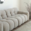 Canapé modulaire gris en coton et lin-971726596