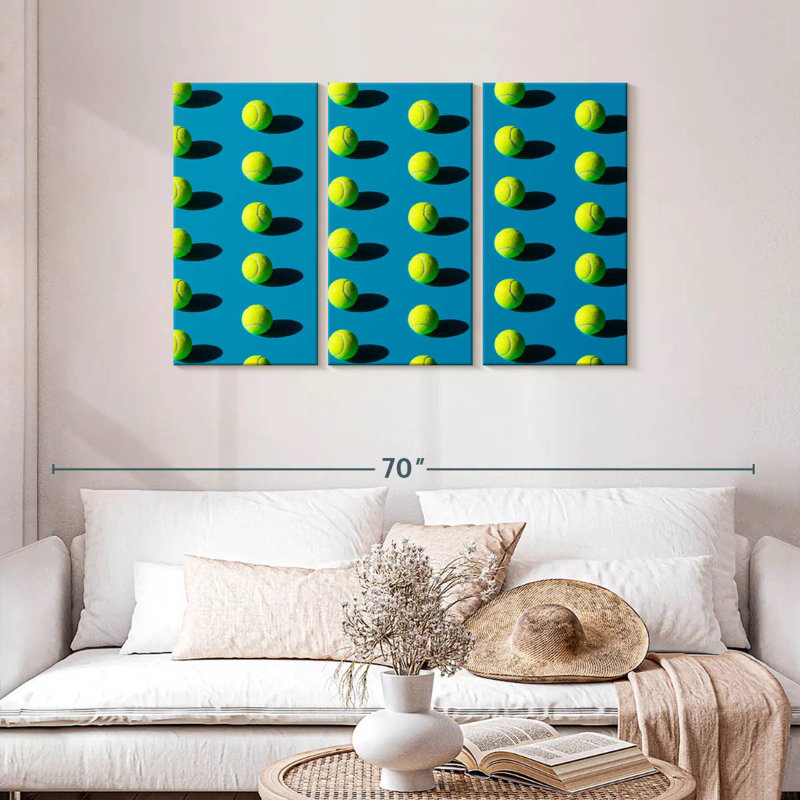 Motif de balle de tennis vert Sireci, H 28 po x l 45 po