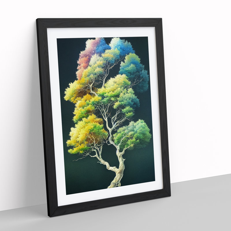 Awesome Tree No.3 - Single Picture Frame Painting, Black Framed, 34cm H x 25cm W x 2cm D