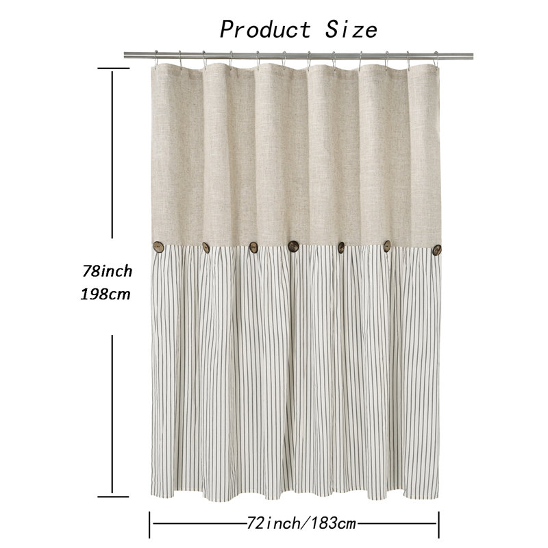 Rideau de douche Patchwork, H 78 po x l 72 po, Gris/beige