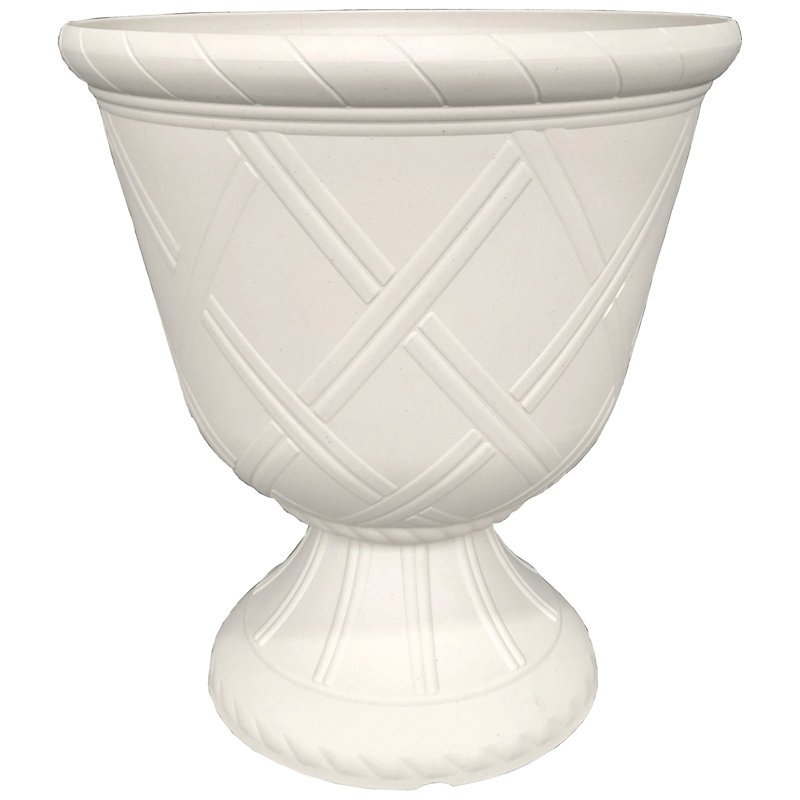 Jardinière urne, H 11,3 po x l 11 po x P 11 po, Blanc