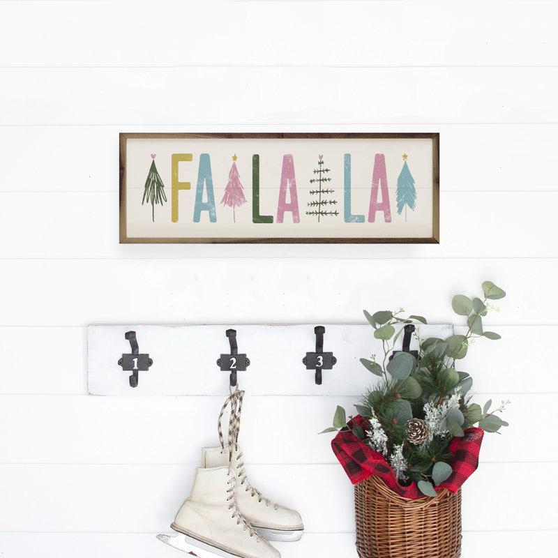 Falala avec arbres de Noël blanc, H 4 po x l 12 po x P 1 po