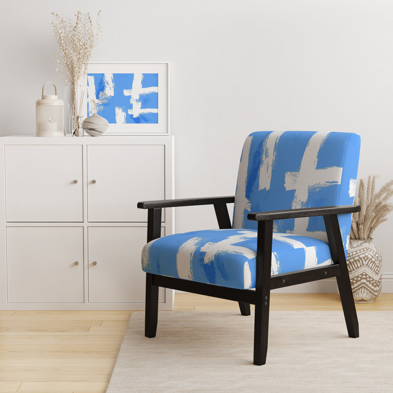 Inbar - Crossing Paths II - Fauteuil d'appoint rembourré moderne, Bleu