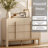 Adora Modern 6 Drawer Dresser TV Stand For 55 Inch TV, Entertainment Center With Curved Profile Design, Wood TV Console With Storage For Living Room-479906610
