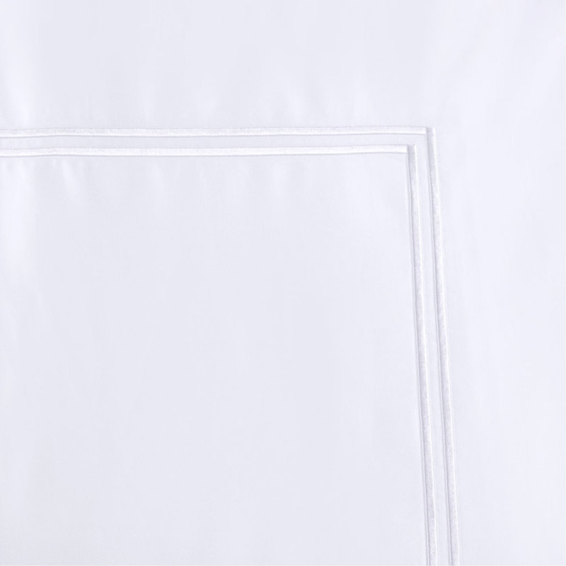 Ensemble d'édredon 100% satin de coton brodé double / grand, Édredon de grand lit + 4 pièces additionnelles, Blanc