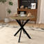 Table de salle à manger ronde 31,5 pouces, petite table de cuisine circulaire avec pieds en métal noir pour 2 à 4 personnes, table de salle à manger moderne, brun (table seulement)