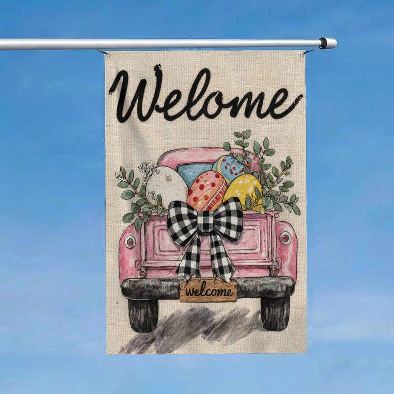 Drapeau rose œuf de Pâques 70 x 47 po pour décoration saisonnière