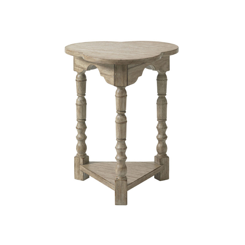 Twilight Bay Bailey Traditional Triangular Chairside Table in Brown