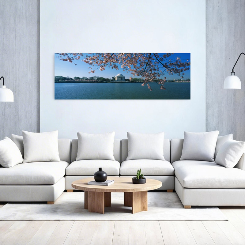 Monument At The Waterfront Jefferson Memorial Potomac River Washington DC USA by J Sohm/VOA LLC - Wrapped Canvas Panoramic Print