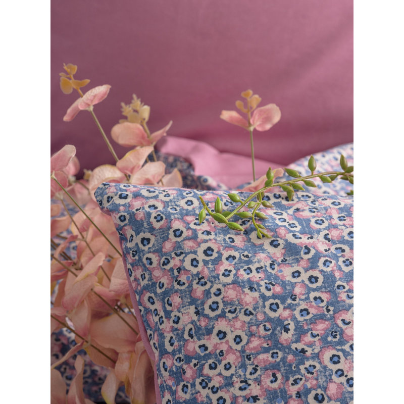 Luxurious Ranforce Super King Quilt Cover Set, Dusty Rose & Purple, 102.4 x 86.6 inches | 100% Cotton, 145 Thread Count | Machine Washable, Button Closure, Soft & Breathable | Perfect for Elegant Bedroom Decor