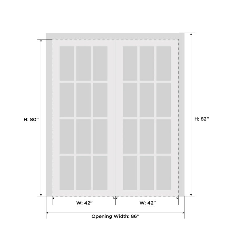 Portes planes en bois massif Planum, 84 po x 80 po