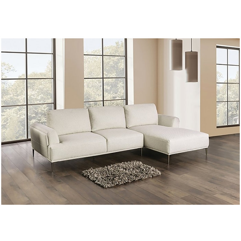 Canapé modulaire Sahl, Chenille beige, Accoudoir à droite (vu de face)