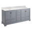 Quen 72" Freestanding Double Basin Vanity Set with Cabinet, Vanity Top, and Oval Undermount Sinks-233081537-232991332-232991336
