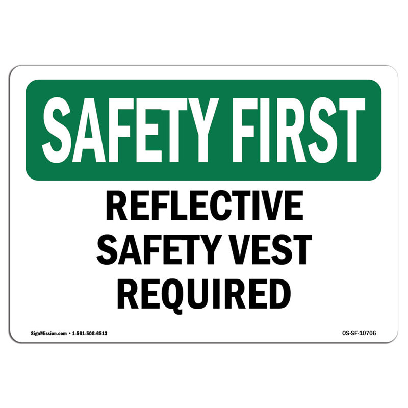 Osha Safety First, H 12 po x l 18 po x P 0,1 po