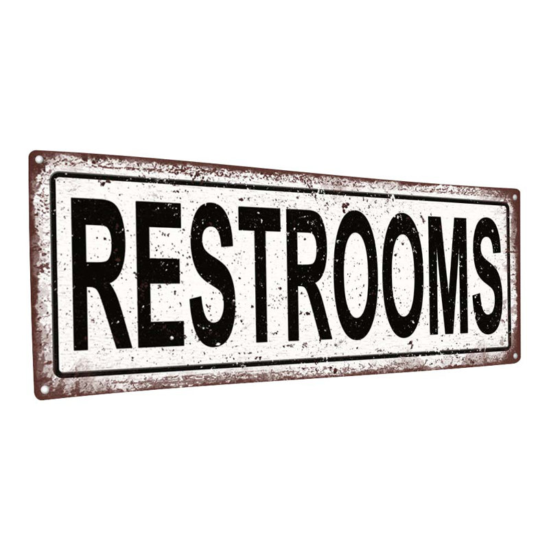 Enseigne en métal Restroom, H 4,25 po x l 11,5 po x P 0,04 po