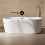 Baignoire de trempage autoportante 68 po Nanterre en blanc brillant, drain inclus