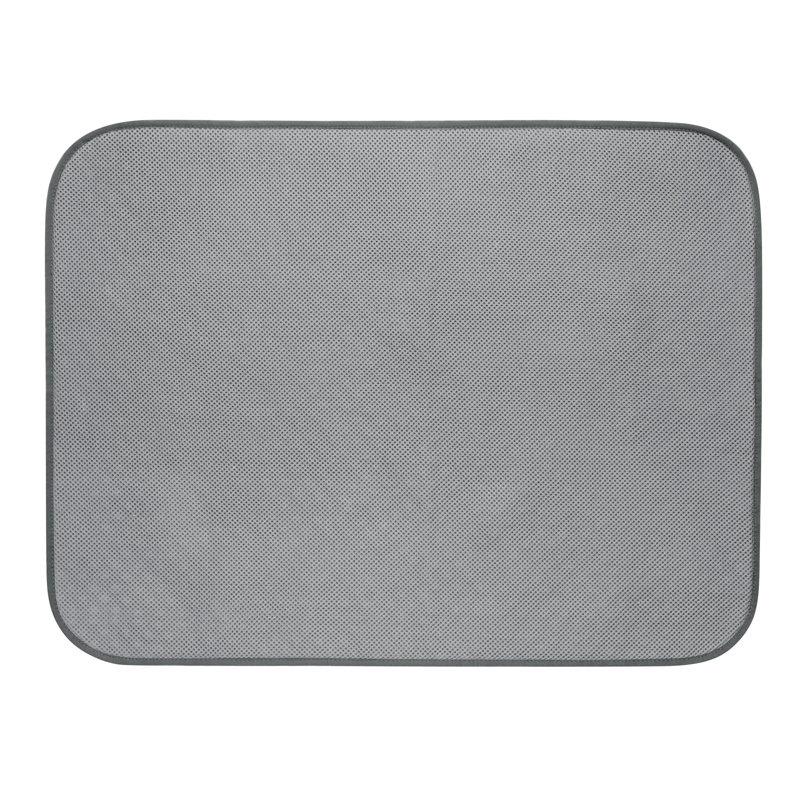 IDry Non-Slip Bath Rug, Pewter