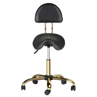 Drafting Chair,Ergonomic Saddle Stool With Back Support,Tall Adjustable Rolling Stool by Ebern Designs