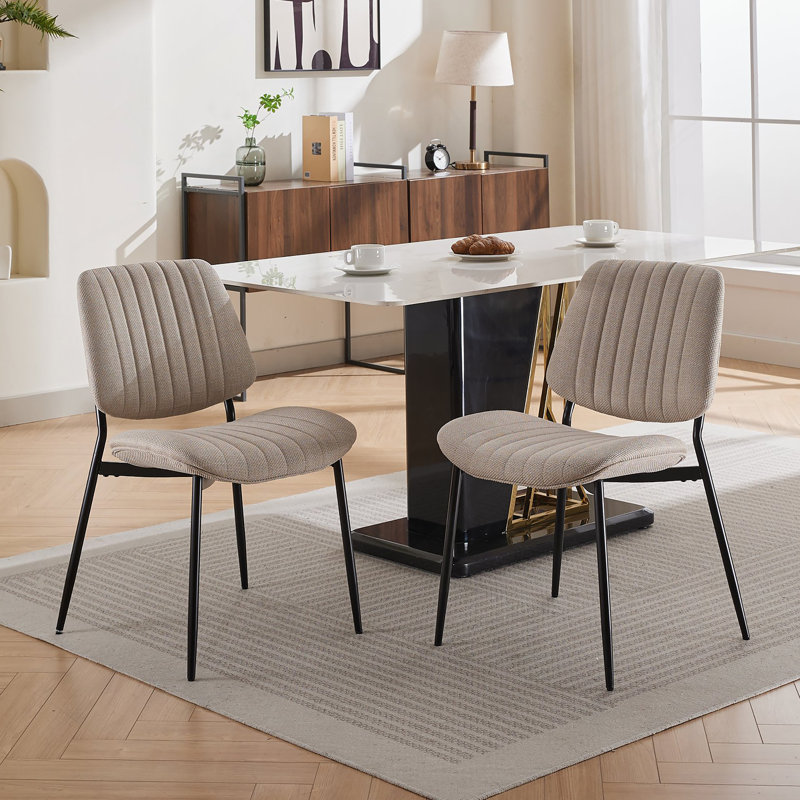 Chaises de salle à manger rembourrées Sigmund, Beige