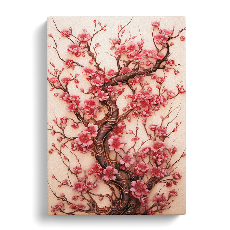 Cherry Blossom Tree Nouveau - Print, 60cm H x 40cm W x 3cm D