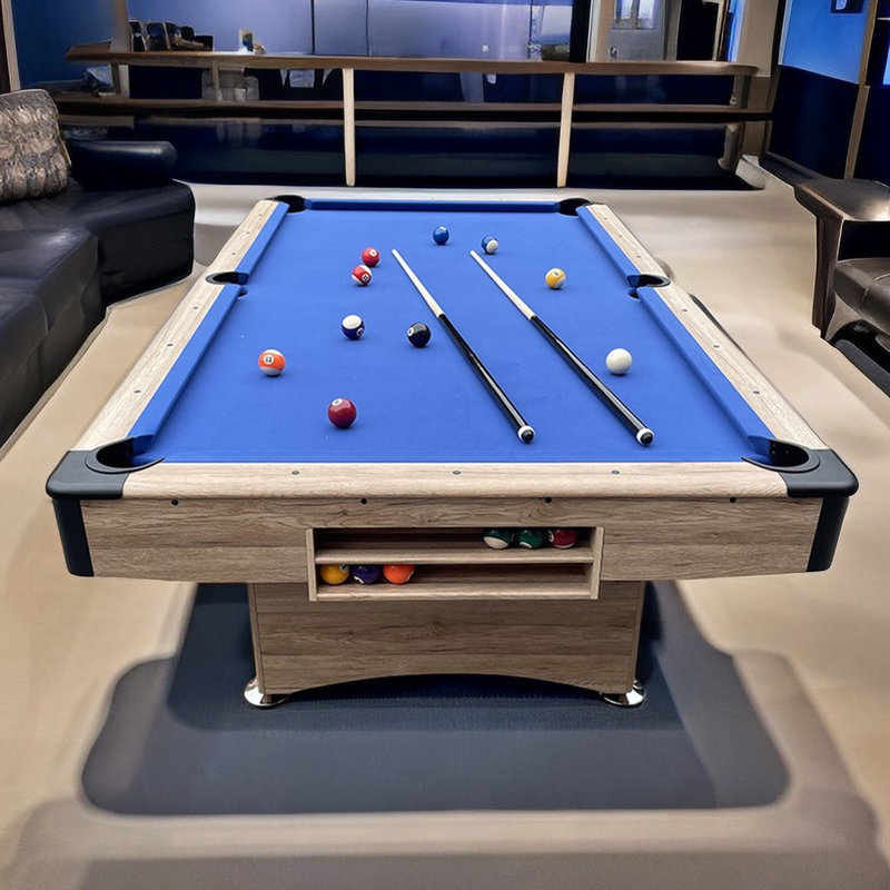 IQOWEL 8' Multi Game Pool Table, 31.5" H x 54" W x 96" D, Wood, Blue