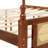 Wooden Bed With Rattan Headboard  And Footboard
