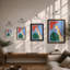Giraffe and Monstera Modern - Framed Print-814120729-814120727
