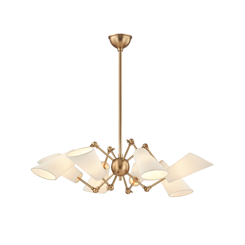 Lustre sphérique Spoutnik à 8 lumières Burckingham, Laiton vieilli