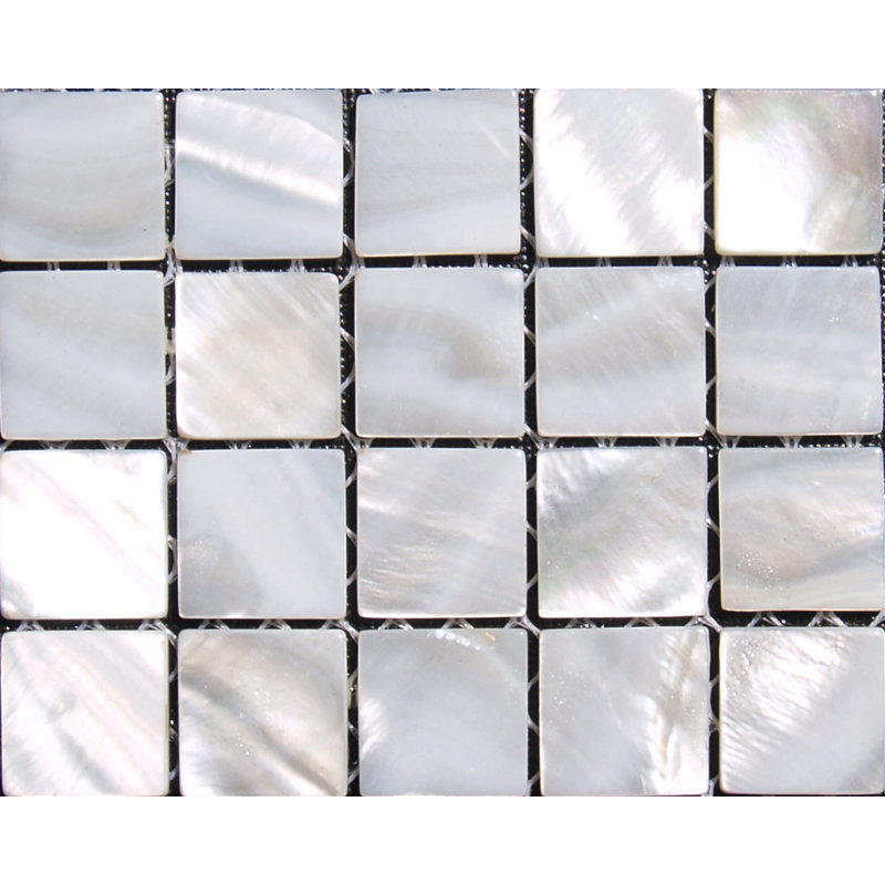SeaTile 0.6" x 0.6" Seashell Grid Mosaic Wall & Floor Tile, White