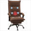 Fauteuil de direction Executive | Fauteuil de bureau inclinable chauffant pour adultes, 6 points de vibration, double rembourrage en microfibre avec repose-pieds, brun clair