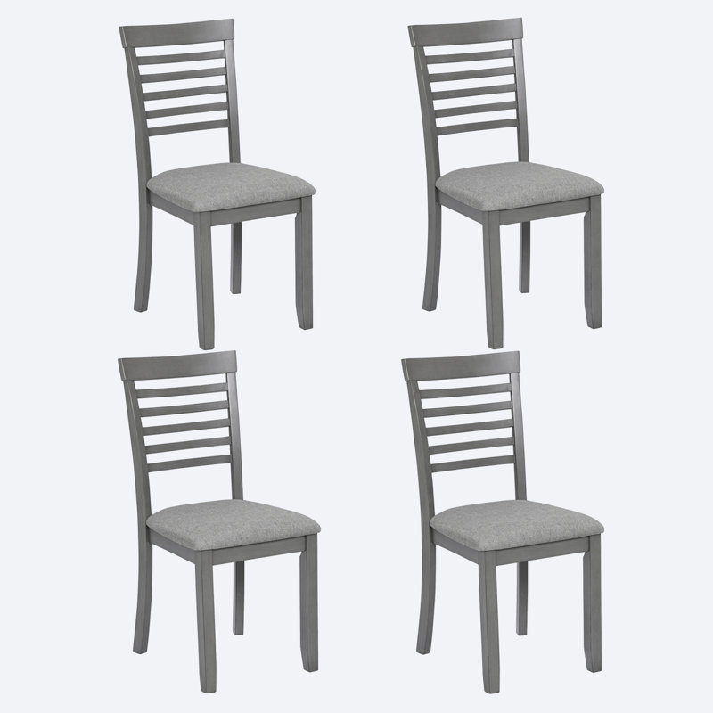 Chaises de salle à manger Nt Grey (4 pièces) - Siège rembourré, bois massif, application multi-scène, Gris