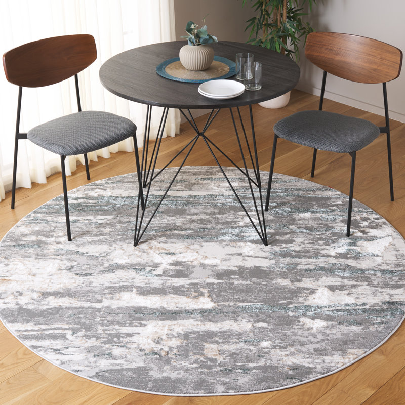 Virnelli 100 Performance Abstract Rug, Round 6'7"