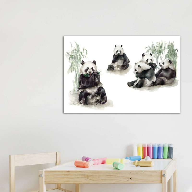 Pandas, Toile tendue, H 40 po x l 60 po x 1,5 po